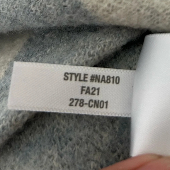 Madewell Boiled 100% Wool Half-Zip Popover Sweater Plaid Blue & White Size XS - Picture 12 of 14